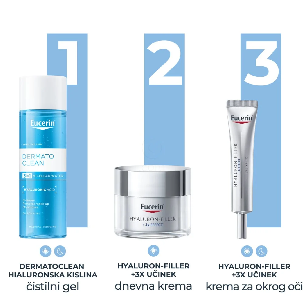 Eucerin DermatoClean  [Hyaluron], micelarni čistilni fluid 3v1 (400 ml)